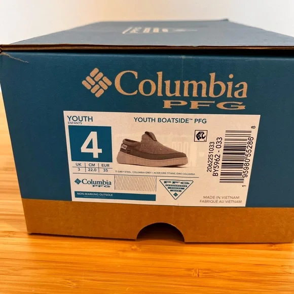 Columbia Youth Boy 4 PFG Grey Boatside Shoes NIB Summer Boat Fishing Gear - Picture 2 of 8
